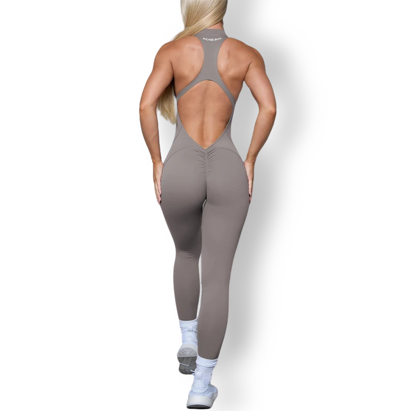 Sleeveless Scrunch Butt Jumpsuit – Zipper Design, Sculpting & Workout Ready