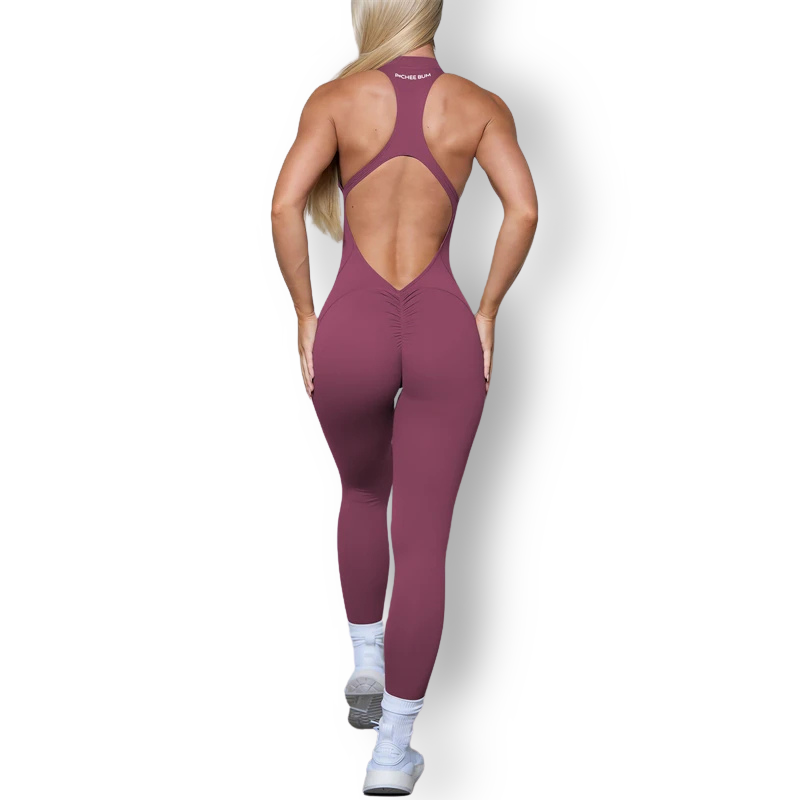 Sleeveless Scrunch Butt Jumpsuit – Zipper Design, Sculpting & Workout Ready