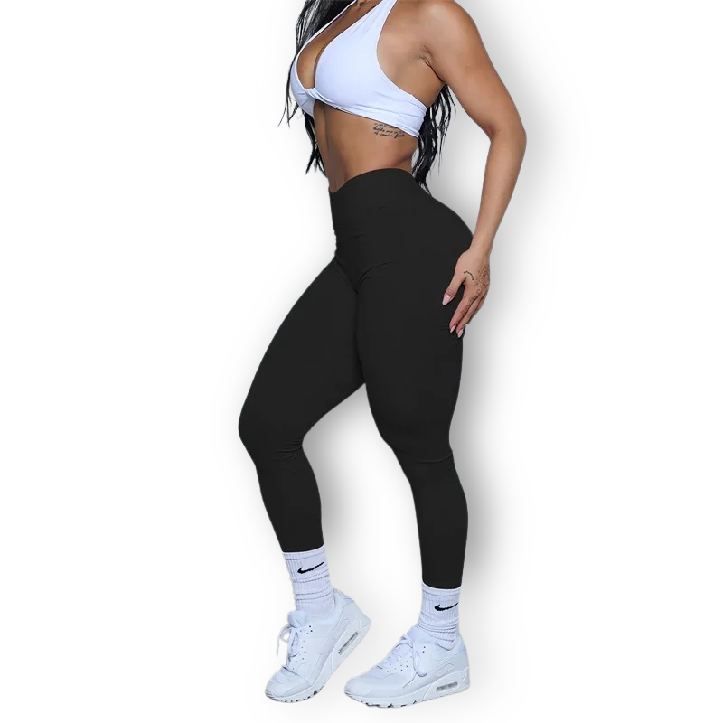 Low V-Back Scrunch Butt Leggings – High-Waist, Seamless & Sculpting