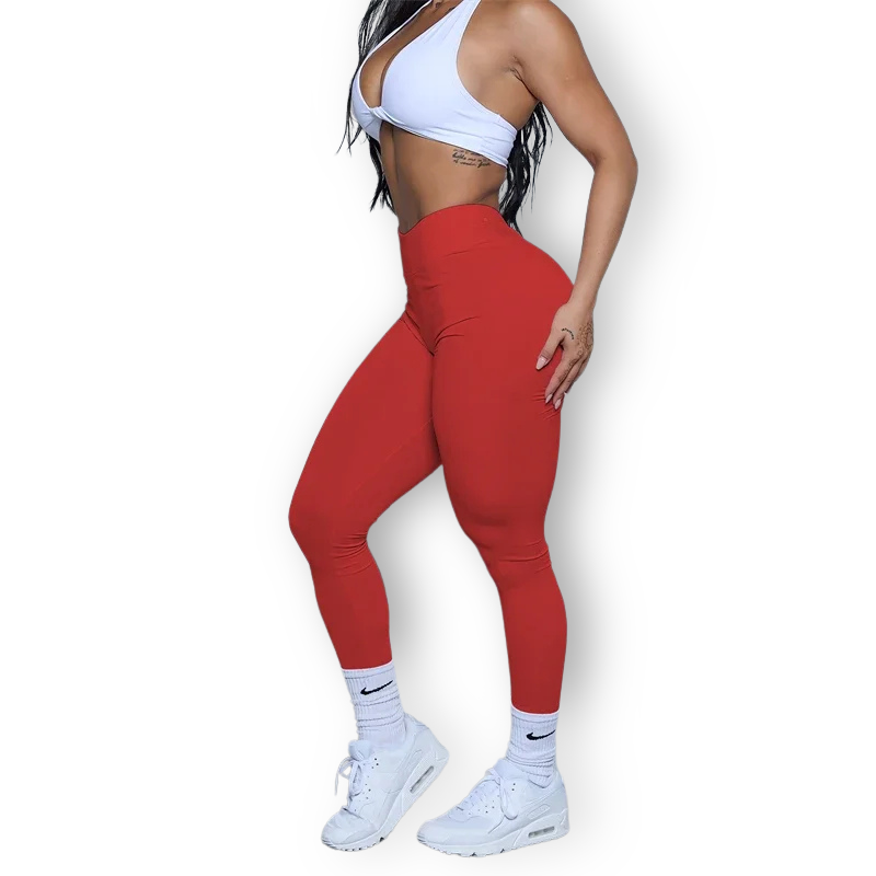 Low V-Back Scrunch Butt Leggings – High-Waist, Seamless & Sculpting