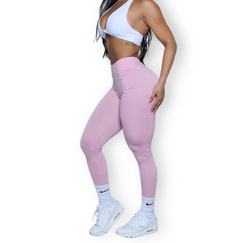 Low V-Back Scrunch Butt Leggings – High-Waist, Seamless & Sculpting