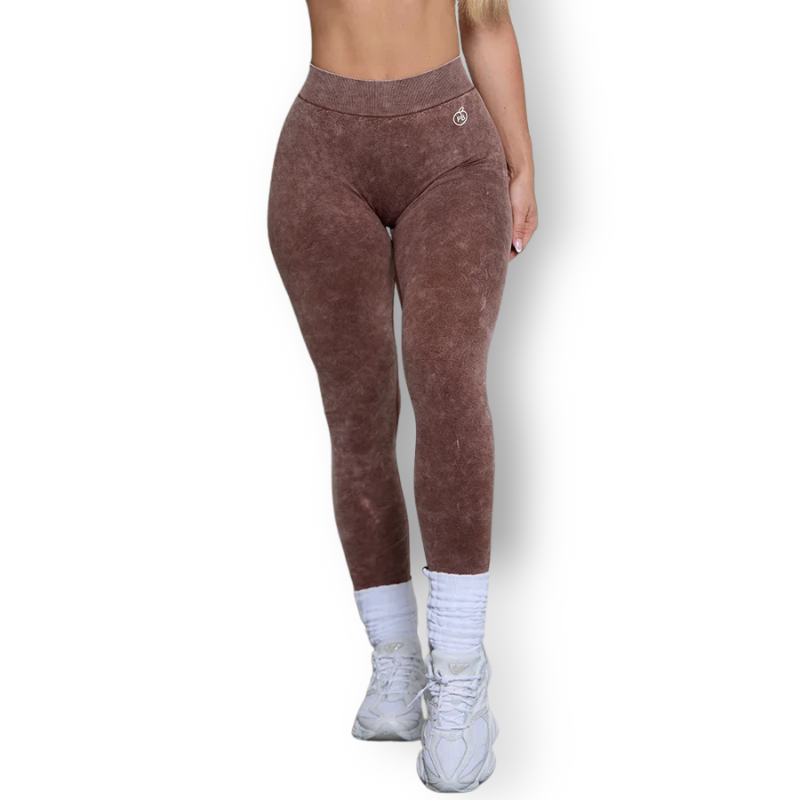 Acid Wash Scrunch Butt Leggings – V-Back, High-Stretch & Sculpting