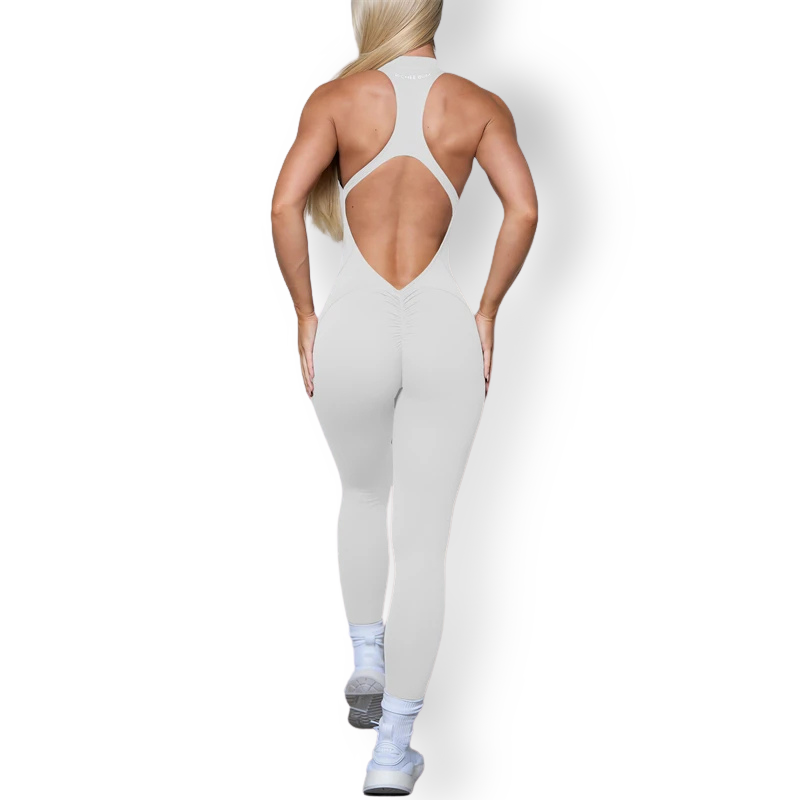 Sleeveless Scrunch Butt Jumpsuit – Zipper Design, Sculpting & Workout Ready