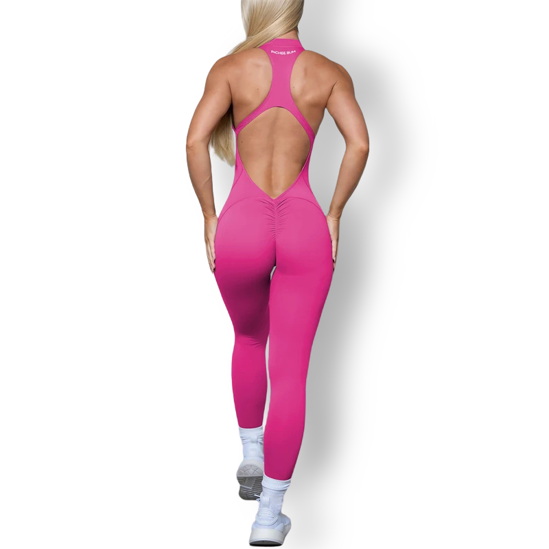 Sleeveless Scrunch Butt Jumpsuit – Zipper Design, Sculpting & Workout Ready